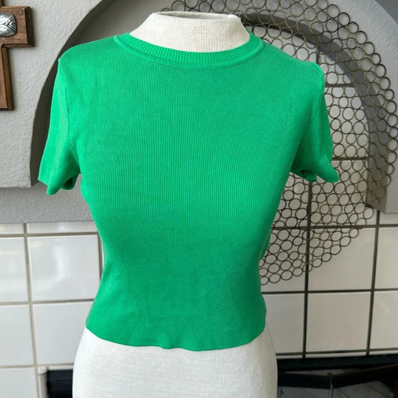 Zara 2 piece green knit cardigan sweater set size medium - Picture 2 of 16
